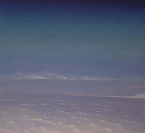 White Island 4 Weeks Before Sunrist Anarctica Oil Paintings David Rosenthal Antarctic Artist